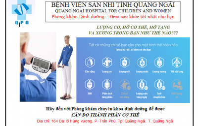 Phòng khám Dinh dưỡng Bệnh viện Sản Nhi: Đưa vào sử dụng cân đo thành phần cơ thể